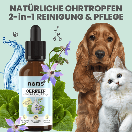 2-in-1 Ohrfein Reinigung & Pflege für Hunde & Katzen