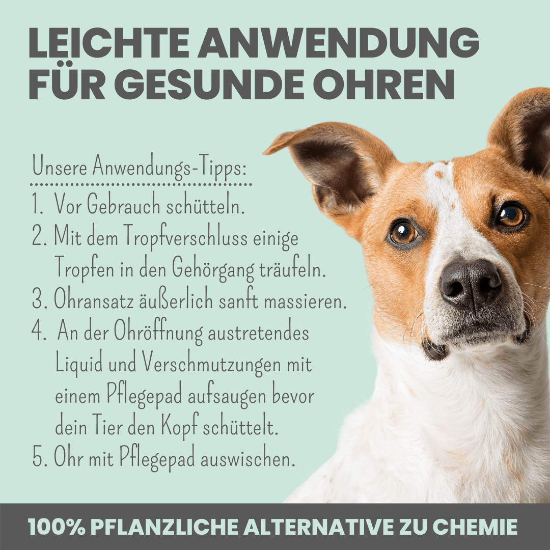 2-in-1 Ohrfein Reinigung & Pflege für Hunde & Katzen